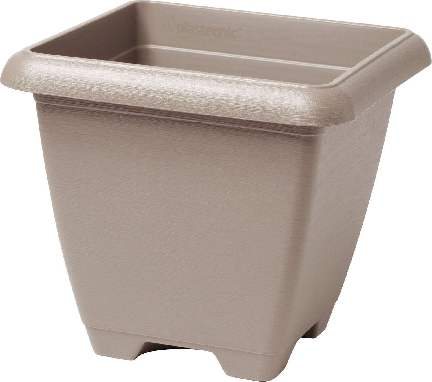 Vaso ''Quadro Basic'' in plastica per fiori e piante da esterno – Sabbia – Teraplast