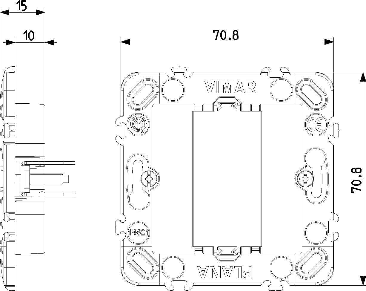 Vimar supporto 1 modulo con griffe per scatole ø 60 mm da incasso in Prese a muro Aloiserw.com - Altomonte, commercioVirtuoso.it