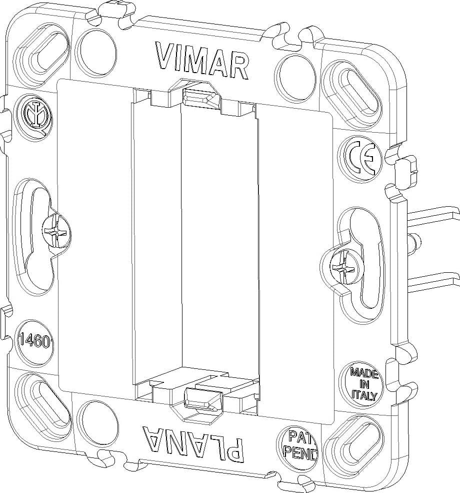 Vimar supporto 1 modulo con griffe per scatole ø 60 mm da incasso in Prese a muro Aloiserw.com - Altomonte, commercioVirtuoso.it