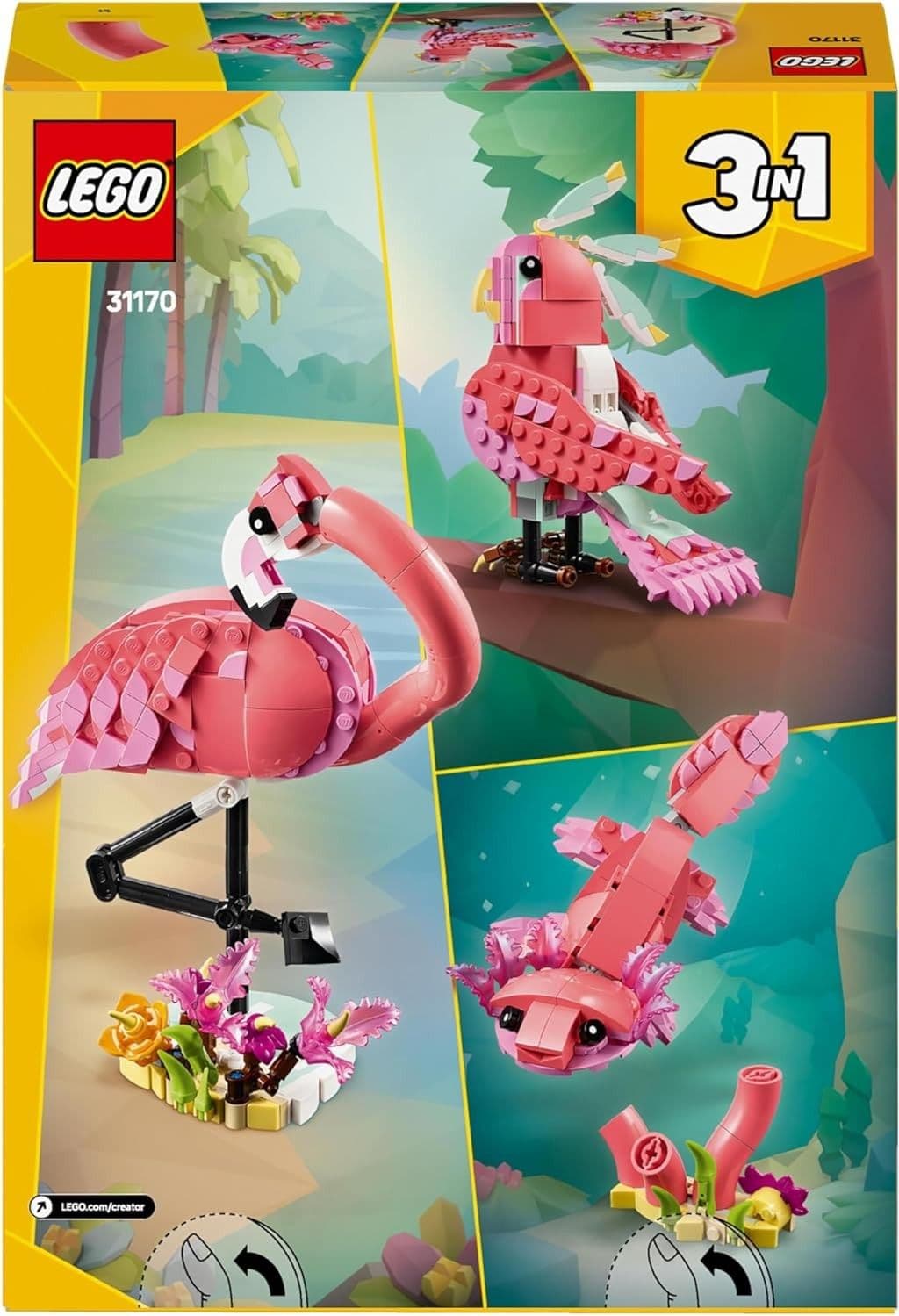 LEGO Creator - Animali Selvatici Fenicottero Rosa 3 in 1-  31170 in Set di costruzioni Centro Bimbo - Siderno, commercioVirtuoso.it