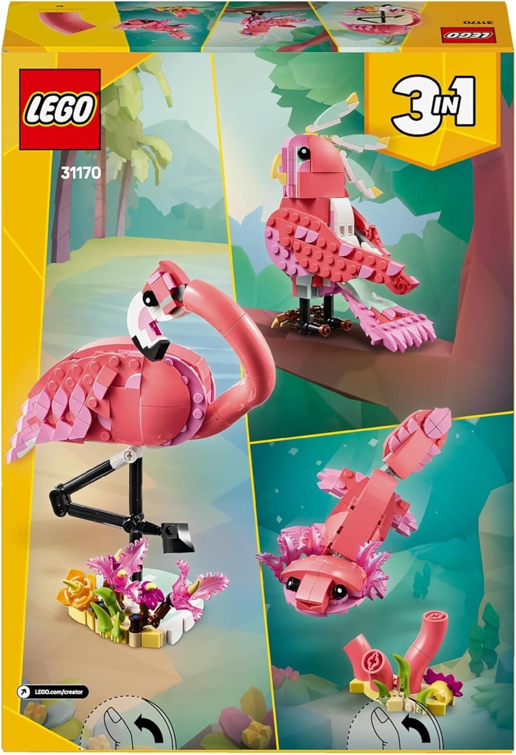 LEGO Creator - Animali Selvatici Fenicottero Rosa 3 in 1-  31170 in Set di costruzioni Centro Bimbo - Siderno, commercioVirtuoso.it