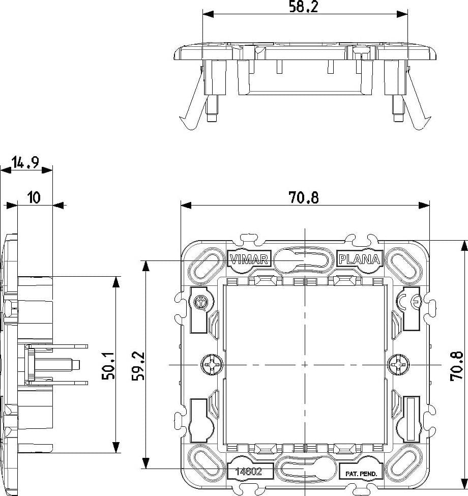 Vimar supporto 2 moduli con griffe per scatole da incasso ø 60 mm componibile con interasse 71 mm in Placche combinate interruttori e prese Aloiserw.com - Altomonte, commercioVirtuoso.it