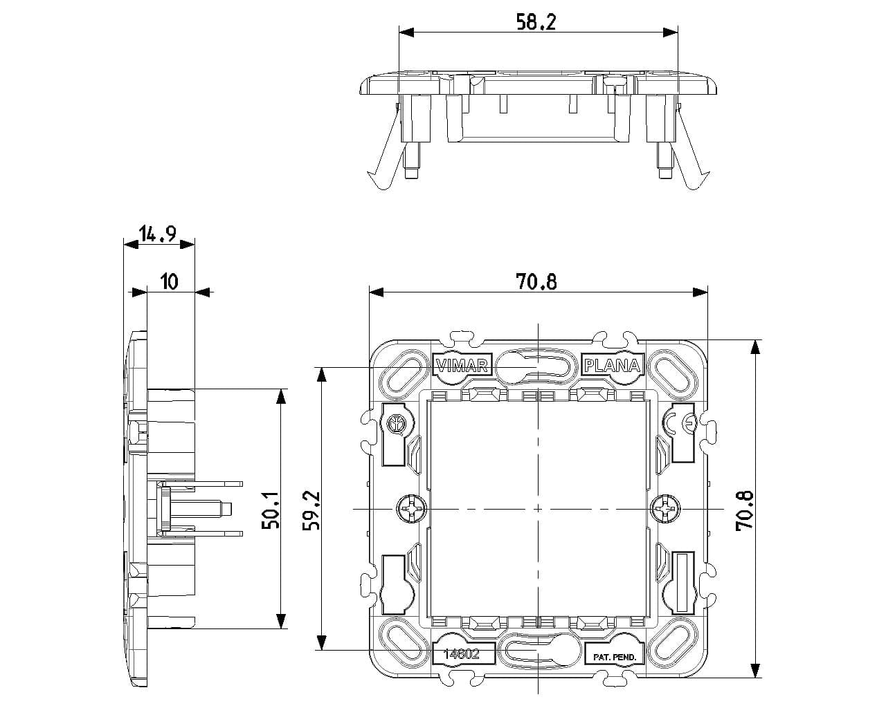 Vimar supporto 2 moduli con griffe per scatole da incasso ø 60 mm componibile con interasse 71 mm in Placche combinate interruttori e prese Aloiserw.com - Altomonte, commercioVirtuoso.it
