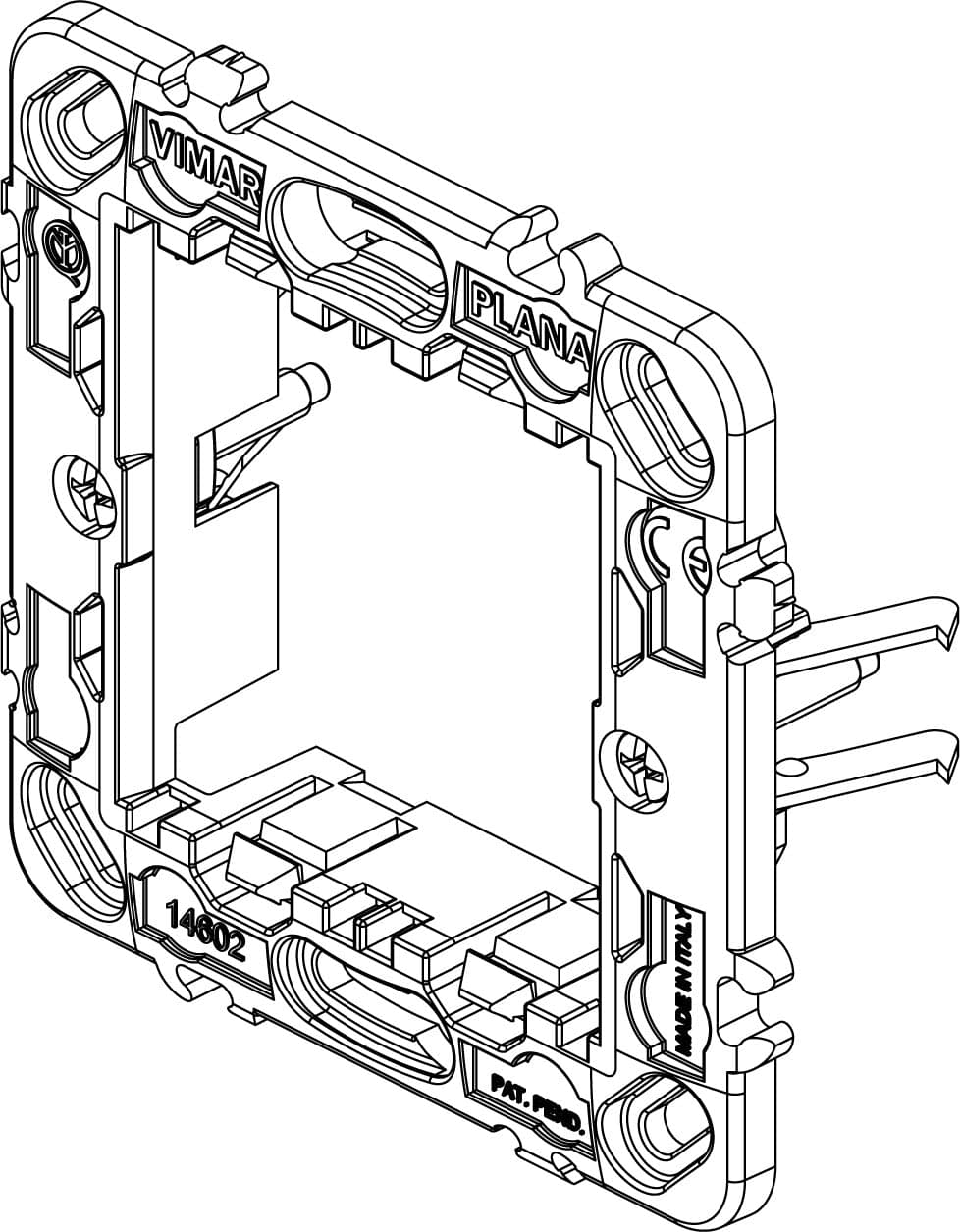 Vimar supporto 2 moduli con griffe per scatole da incasso ø 60 mm componibile con interasse 71 mm in Placche combinate interruttori e prese Aloiserw.com - Altomonte, commercioVirtuoso.it