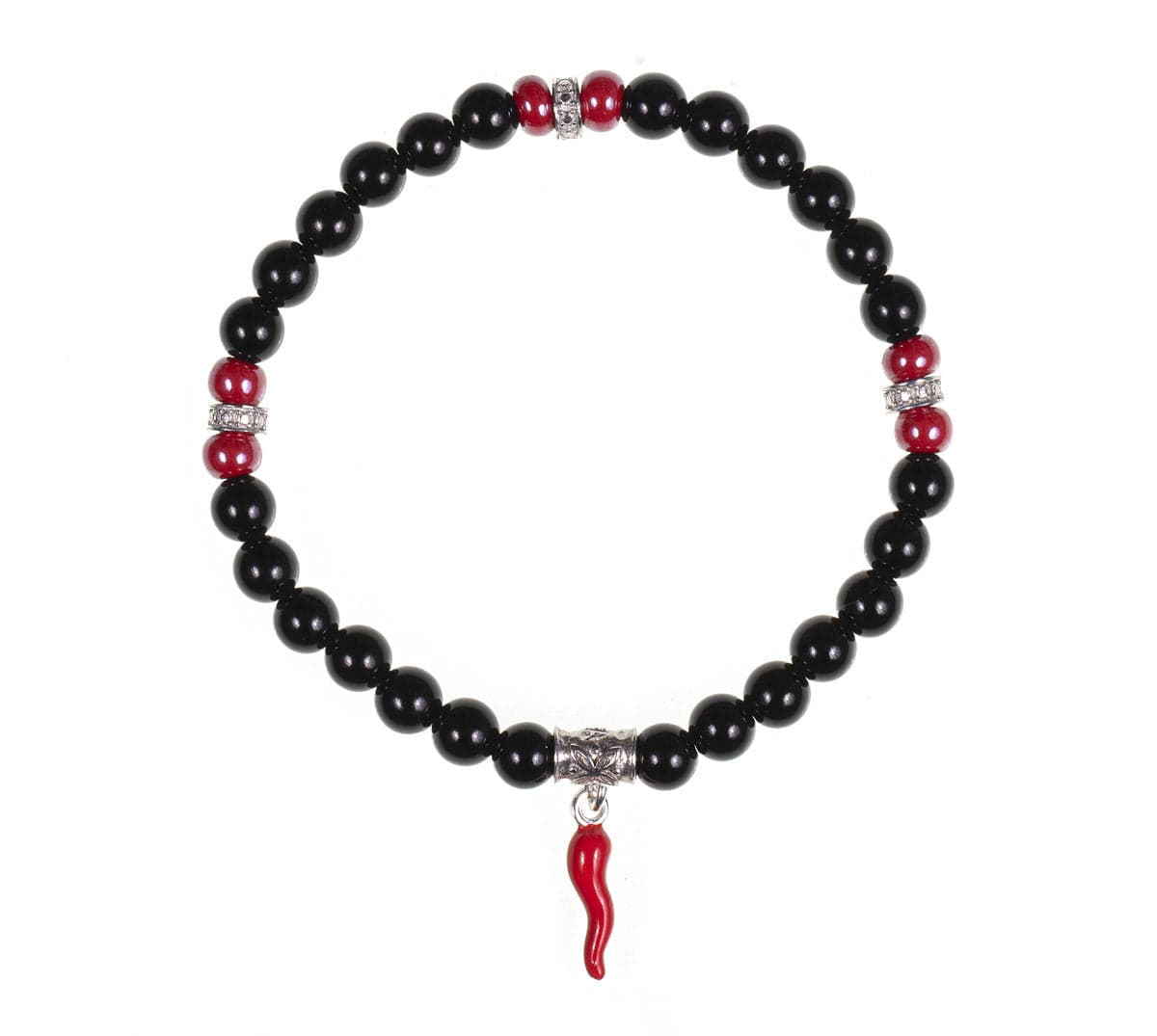 GERBA - Bracciale Horn cornetto rosso occhio di tigre uomo donna