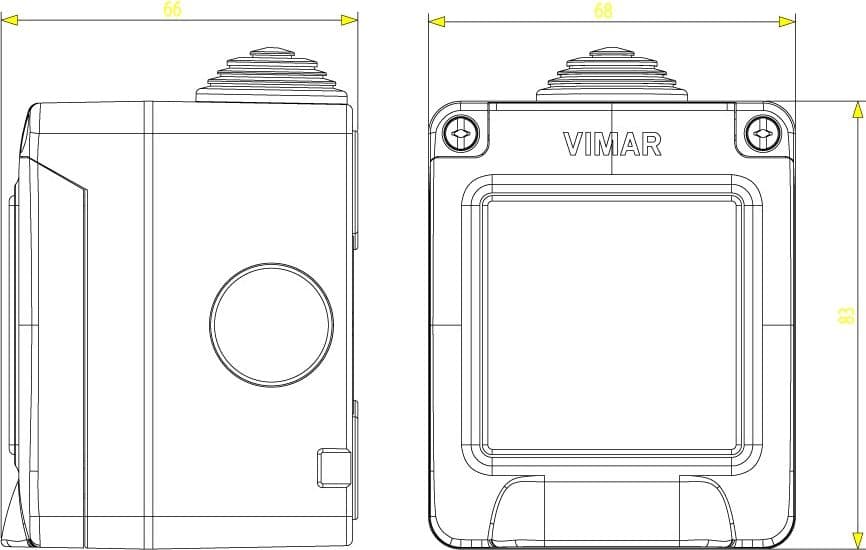 Vimar IP55 contenitore stagno 2P protetto per serie civili Eikon Arkè e Plana in Scatole superficiali Aloiserw.com - Altomonte, commercioVirtuoso.it