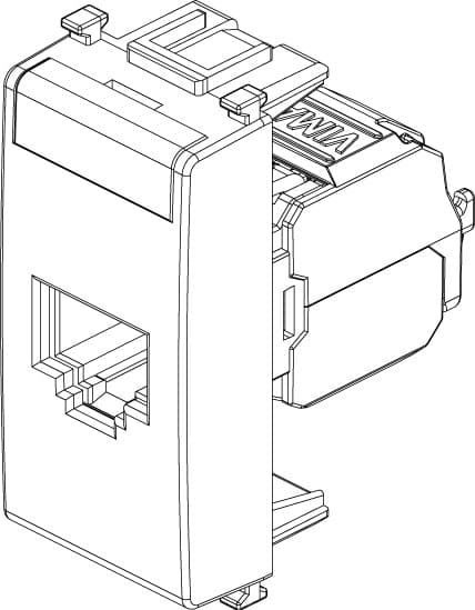 Vimar Presa RJ45 con connettore Netsafe Cat.5e cablaggio universale T568A/B 8 contatti in prodotto Aloiserw.com - Altomonte, commercioVirtuoso.it