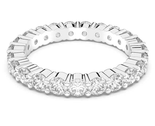 Swarovski - Anello Vittore XL, Taglio tondo, Bianco, Placcato rodio in Anelli Alba Gioielli - Casoria, commercioVirtuoso.it
