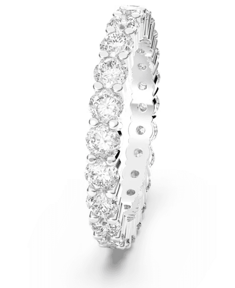 Swarovski - Anello Vittore XL, Taglio tondo, Bianco, Placcato rodio in Anelli Alba Gioielli - Casoria, commercioVirtuoso.it