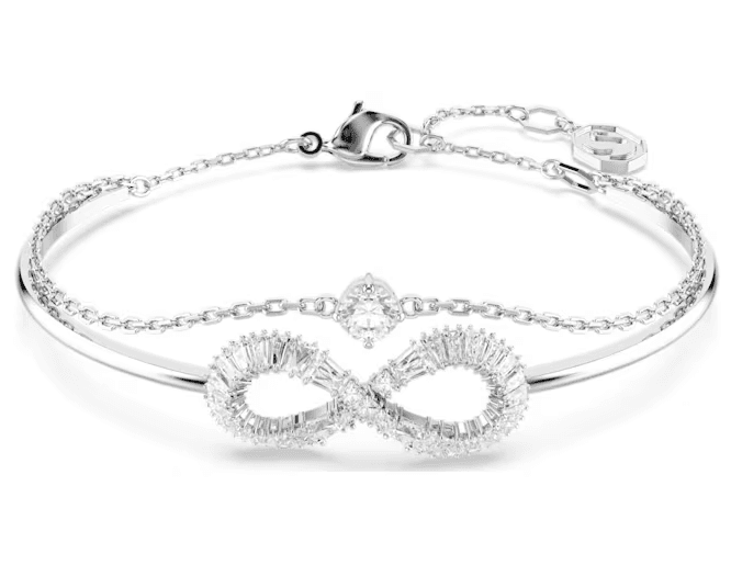 Swarovski - Bracciale rigido Hyperbola, Infinito, Bianco, Placcato rodio in Bracciali Alba Gioielli - Casoria, commercioVirtuoso.it