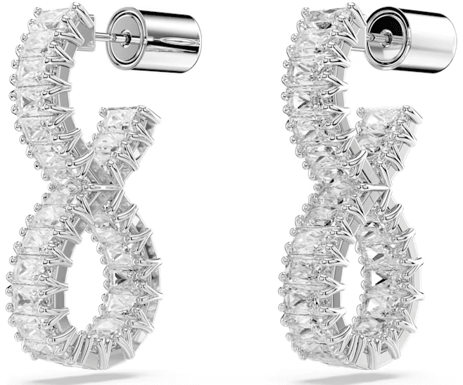 Swarovski- Orecchini a cerchio Hyperbola, Infinito, Bianchi, Placcato rodio in Orecchini Alba Gioielli - Casoria, commercioVirtuoso.it