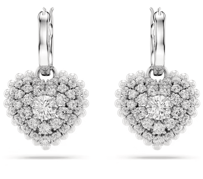 Swarovski - Orecchini pendenti Hyperbola, Cuore, Bianchi, Placcato rodio in Orecchini Alba Gioielli - Casoria, commercioVirtuoso.it