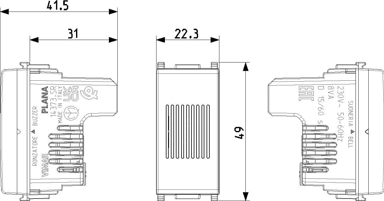Vimar suoneria/ronzatore alimentazione 230V 50-60 Hz bianco funzione settabile staccando e ruotando il coperchio di 180° in prodotto Aloiserw.com - Altomonte, commercioVirtuoso.it