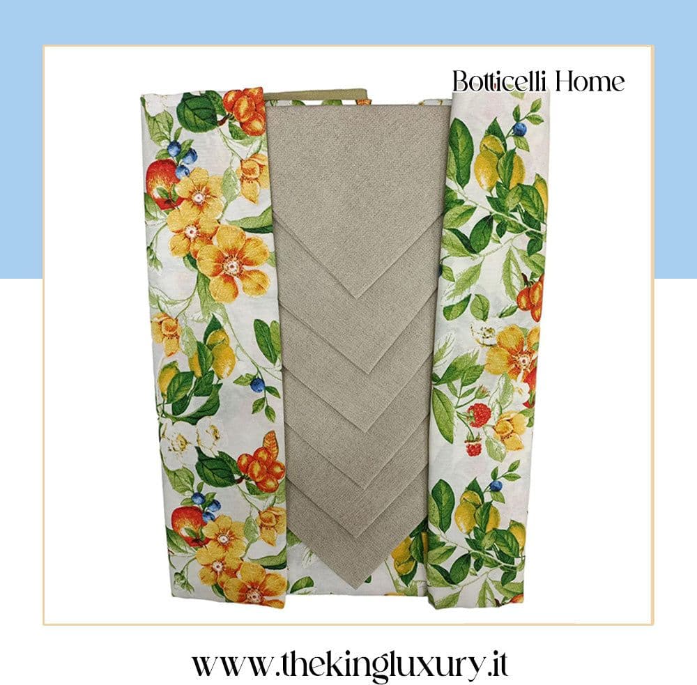 Tovaglia da Tavola Botticelli Procida X12 100% Cotone in Tovaglioli The King Luxury - San Marcellino, commercioVirtuoso.it