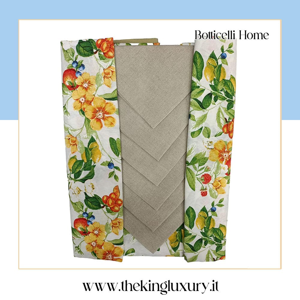 Tovaglia da Tavola Botticelli Procida X12 100% Cotone in Tovaglioli The King Luxury - San Marcellino, commercioVirtuoso.it