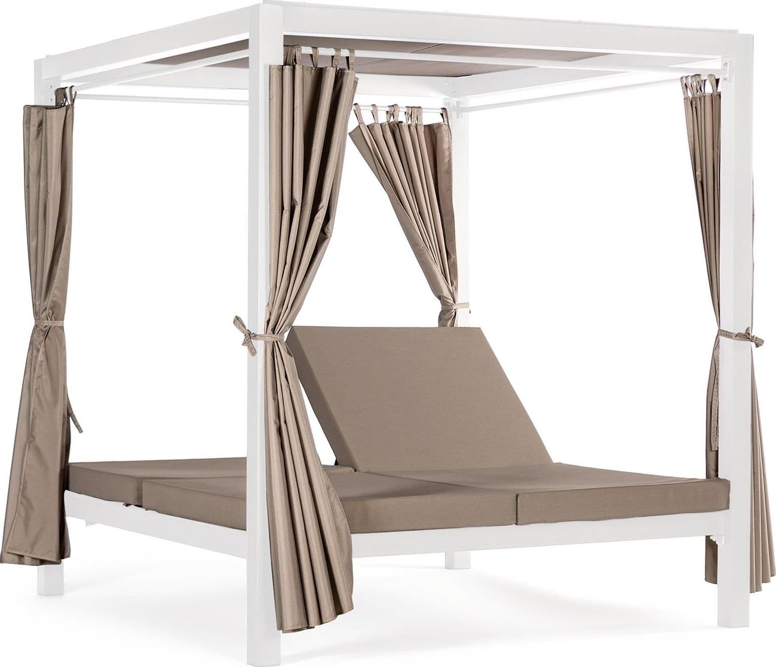 Lettino "Daybed Dream" prendisole ad isola per giardino e piscina, baldacchino reclinabile con tende - 19