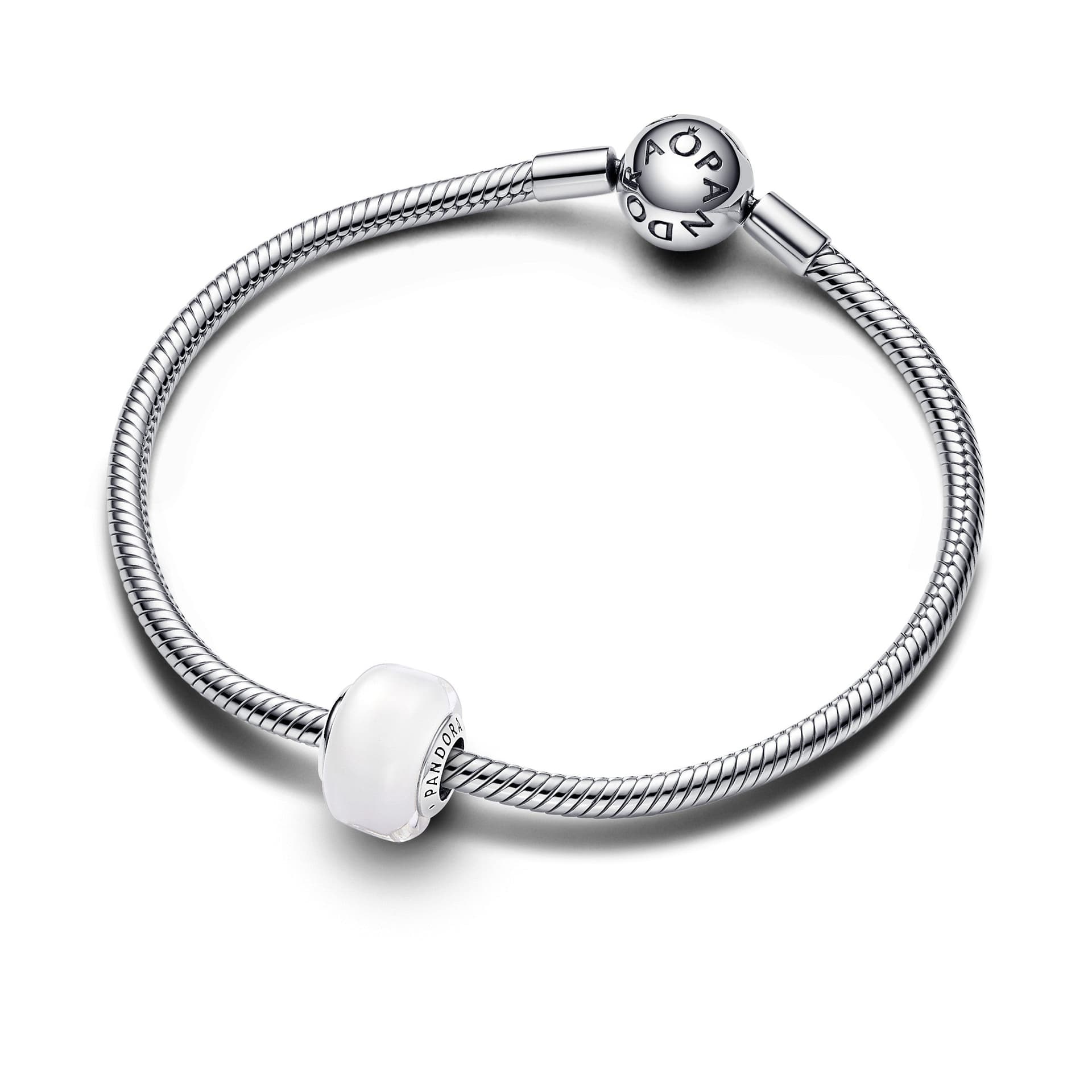 Pandora - Charm Mini Vetro di Murano Bianco in Bead Charm Alba Gioielli - Casoria, commercioVirtuoso.it