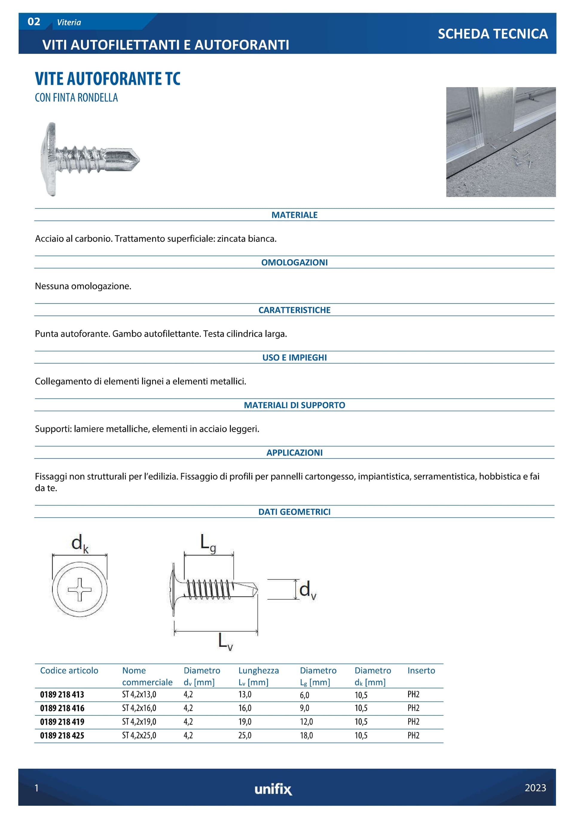 Vite autoforante 4,2x16mm - 100pz testa cilindrica per fissaggio profili cartongesso in  Aloiserw.com - Altomonte, commercioVirtuoso.it
