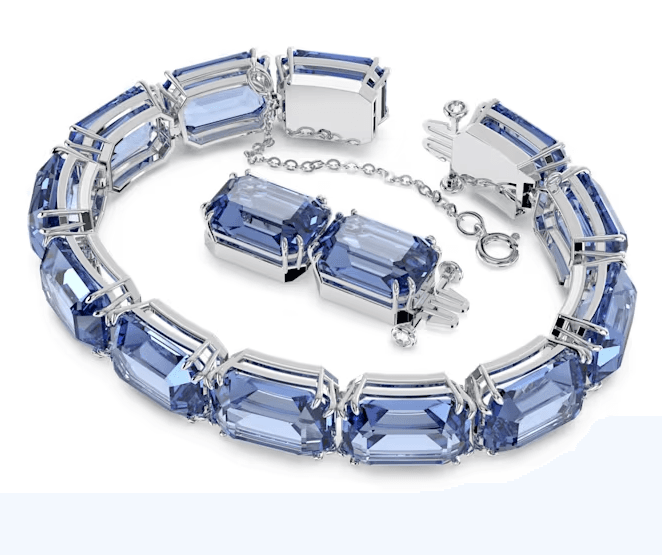 Swarovski - Bracciale Millenia, Taglio ottogonale blu, Placcato rodio in Bracciali Alba Gioielli - Casoria, commercioVirtuoso.it