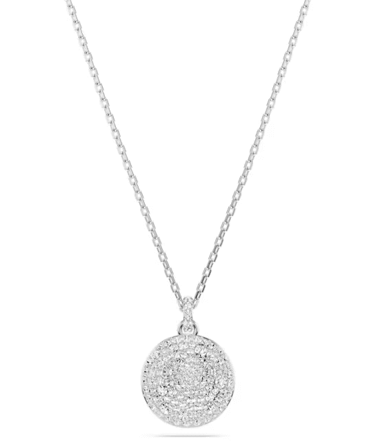 Swarovski - Collana con Pendente stratificato Meteora, Bianco, Placcato rodio