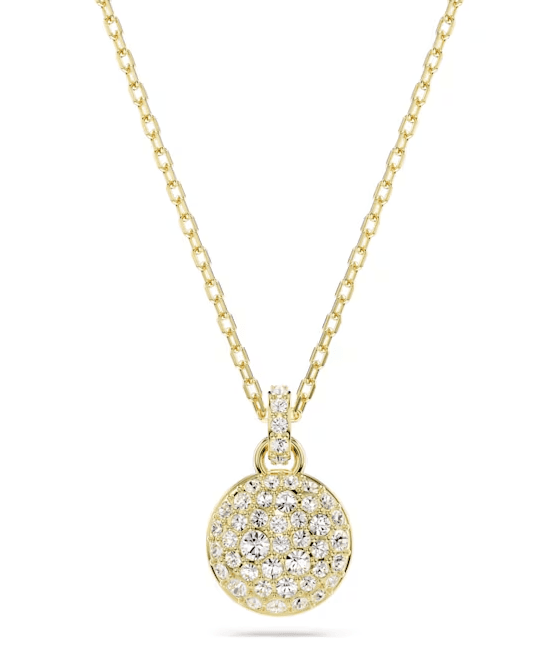 Swarovski - Collana con Pendente Meteora, Bianco, Placcato color oro