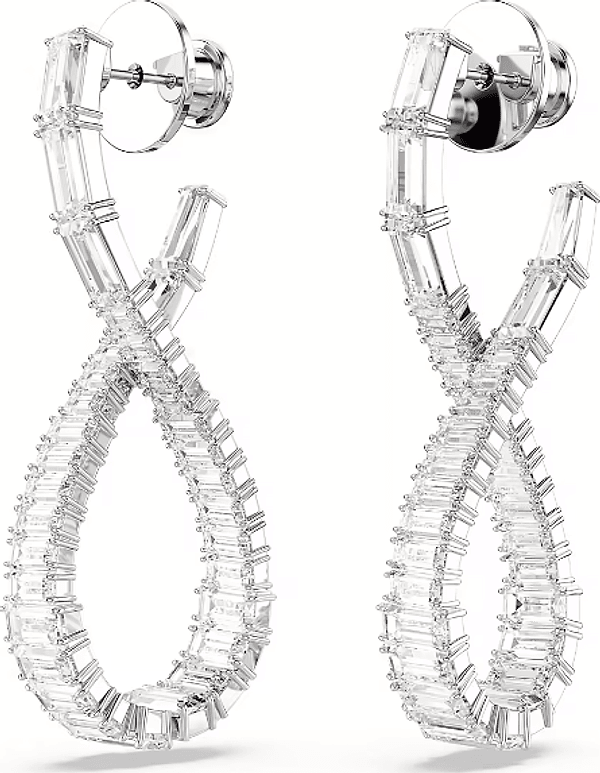 Swarovski - Orecchini pendenti Hyperbola, Infinito, Bianchi, Placcato rodio in Orecchini Alba Gioielli - Casoria, commercioVirtuoso.it