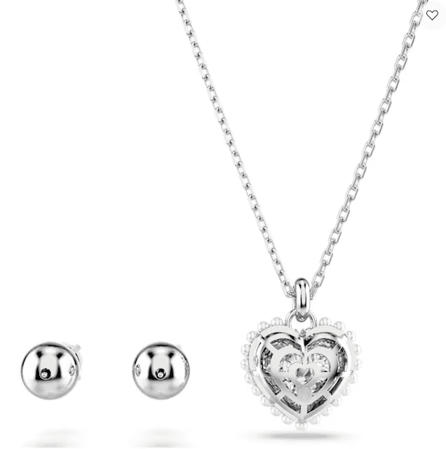 Swarovski- Set Hyperbola, Cuore, Bianco, Placcato rodio in Orecchini Alba Gioielli - Casoria, commercioVirtuoso.it
