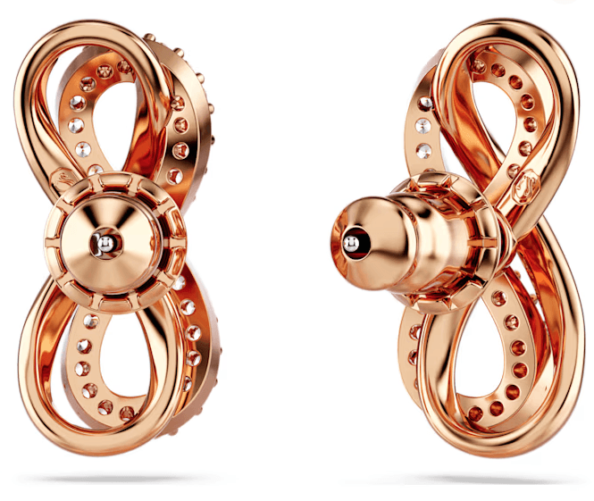 Swarovski - Orecchini a lobo Hyperbola, Infinito, Bianchi, Placcato color oro rosa in Orecchini Alba Gioielli - Casoria, commercioVirtuoso.it