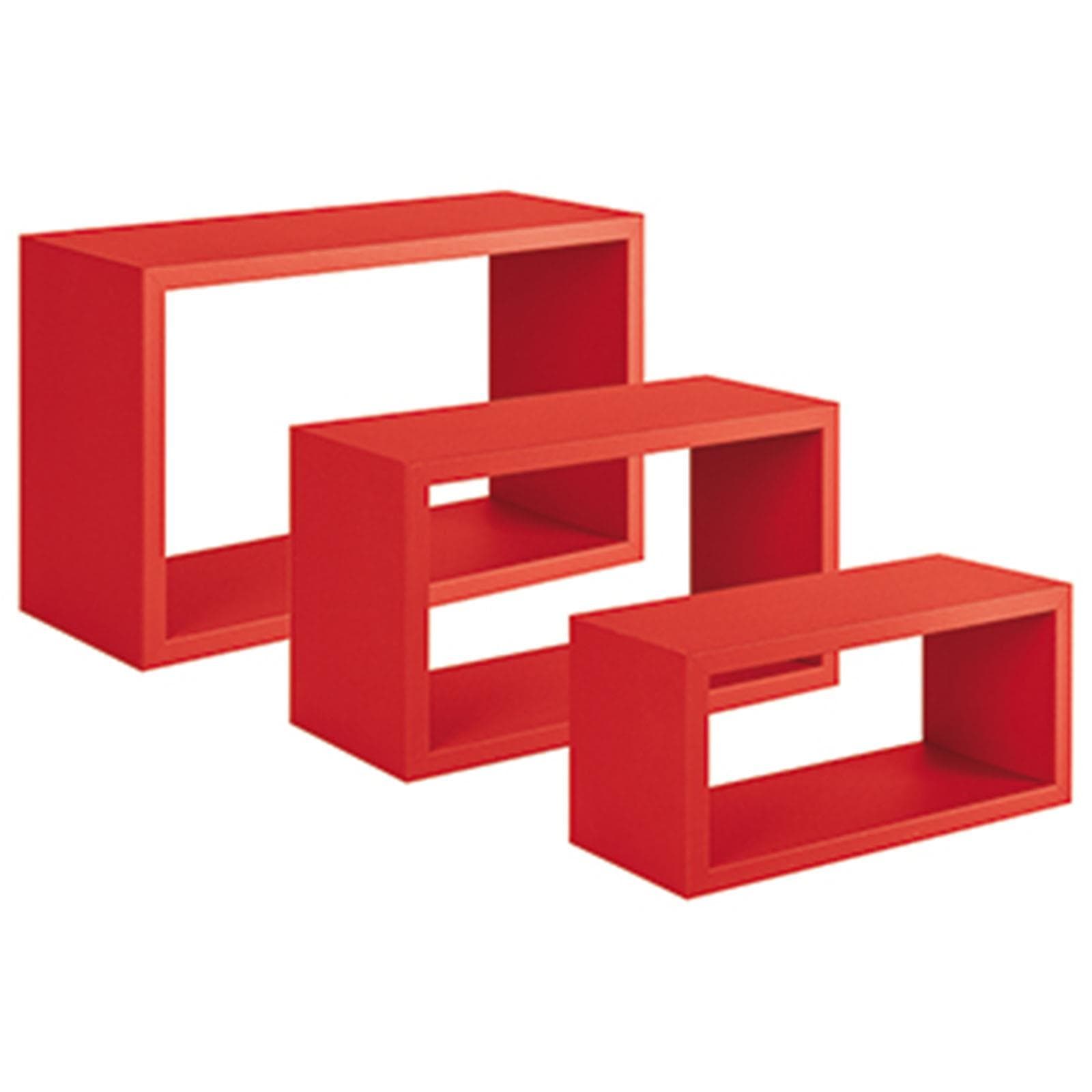 Set 3 cubi, mensole in legno "Trittico" da parete design moderno con fissaggio a scomparsa - 28