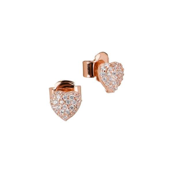 Boccadamo - Orecchini a cuore placcati in oro rosa con zirconi in Orecchini Alba Gioielli - Casoria, commercioVirtuoso.it