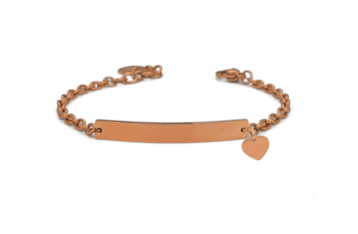 Boccadamo - Bracciale in acciaio con cuoricino pendente e zircone.