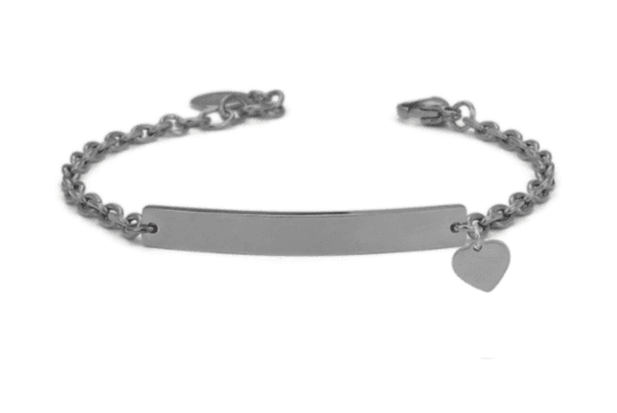 Boccadamo - Bracciale in acciaio con cuoricino pendente e zircone.