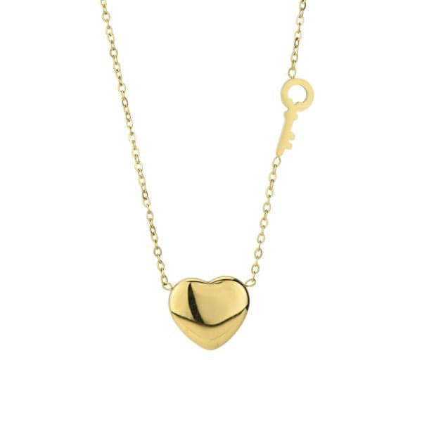 Boccadamo - Collana in acciaio placcato oro giallo con centrale a cuore in Collane Alba Gioielli - Casoria, commercioVirtuoso.it