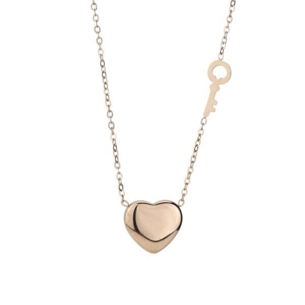 Boccadamo - Collana in acciaio placcato oro rosa con centrale a cuore in Collane Alba Gioielli - Casoria, commercioVirtuoso.it