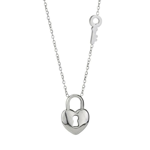 Boccadamo - Collana in acciaio rodiato con centrale a forma di lucchetto in Collane Alba Gioielli - Casoria, commercioVirtuoso.it