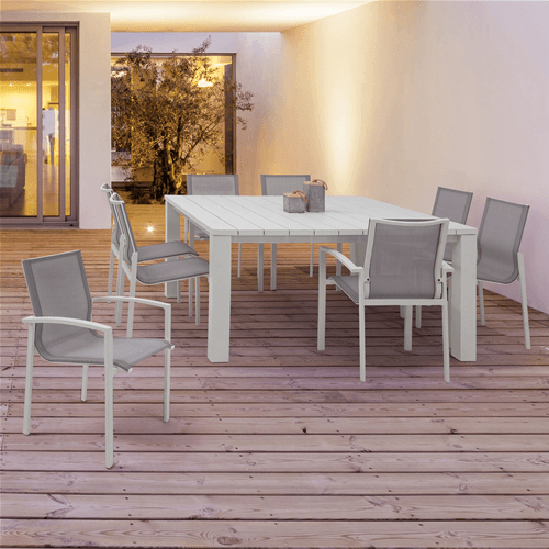 Tavolo quadrato "Shark" in alluminio dogato 160 cm da esterno per giardino e veranda - 24