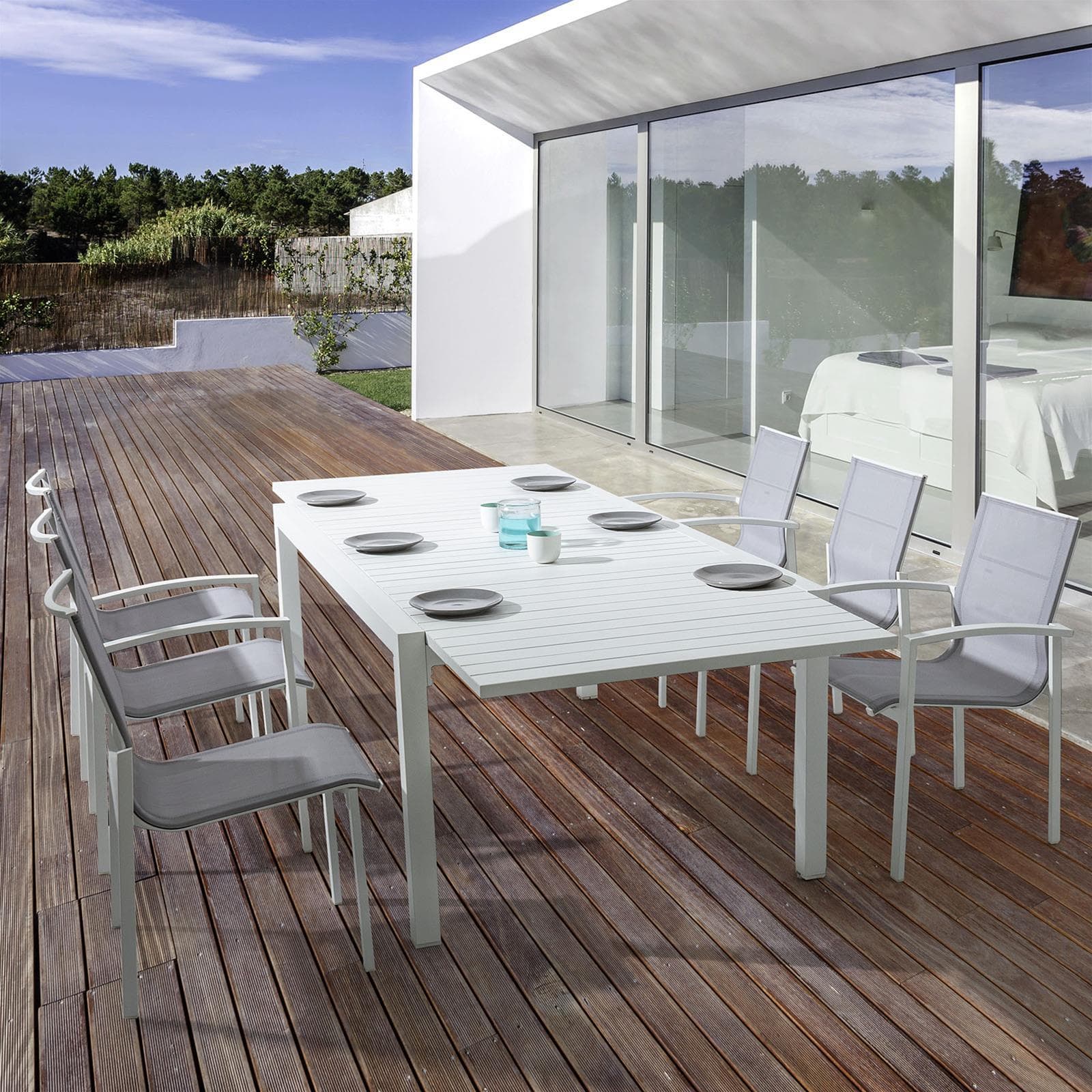 Tavolo allungabile "Atlantic" in alluminio dogato da esterno per giardino e veranda 180/270 cm - 16