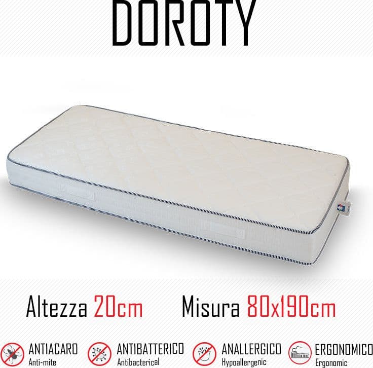Materasso Doroty 80x190 in poliuretano alto 20cm