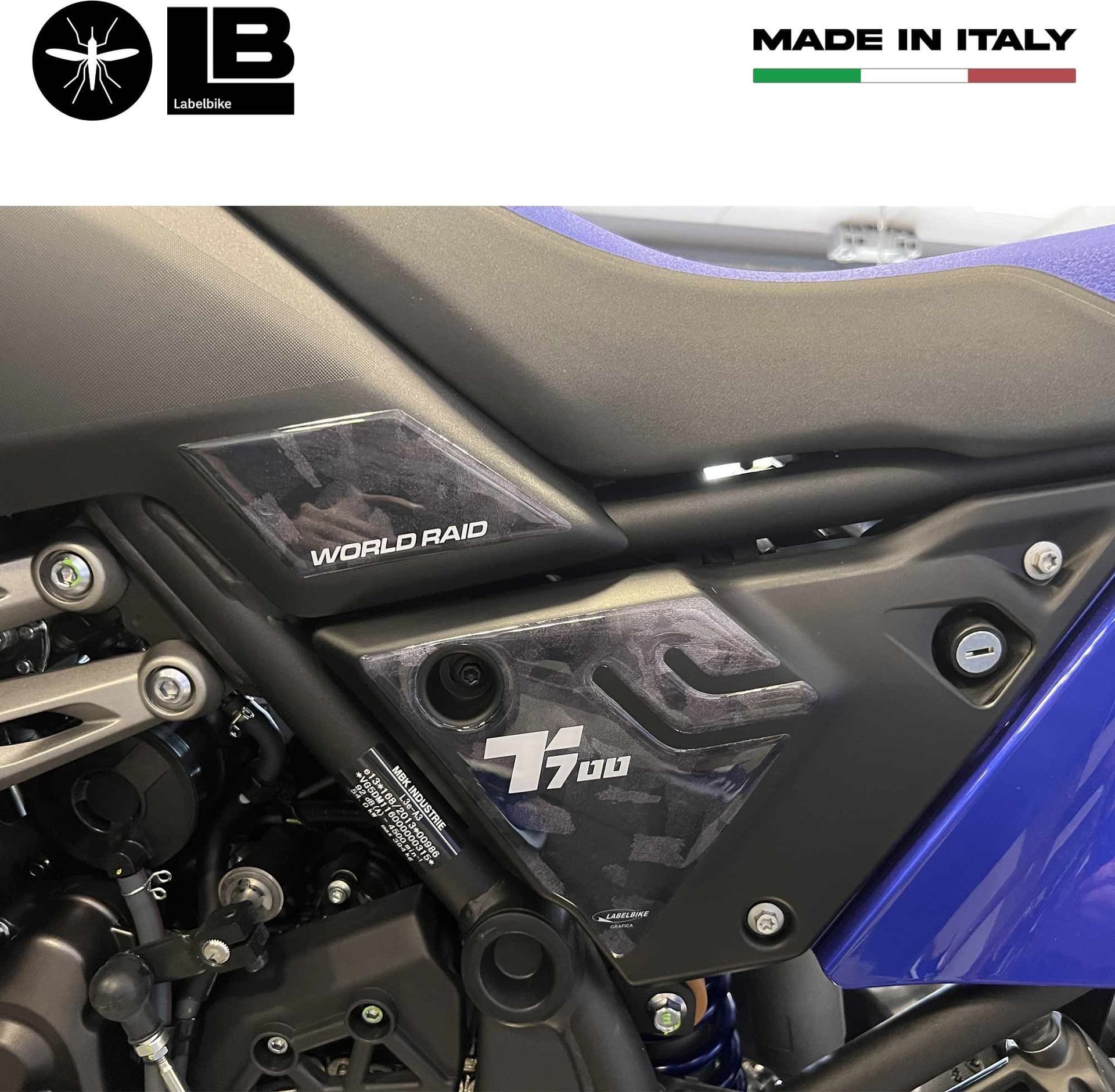 Adesivi Protezioni Laterali moto compatibili con Yamaha Tenere 700 World Raid in Decalcomanie adesivi e magneti LabelBike - Bibbiano, commercioVirtuoso.it