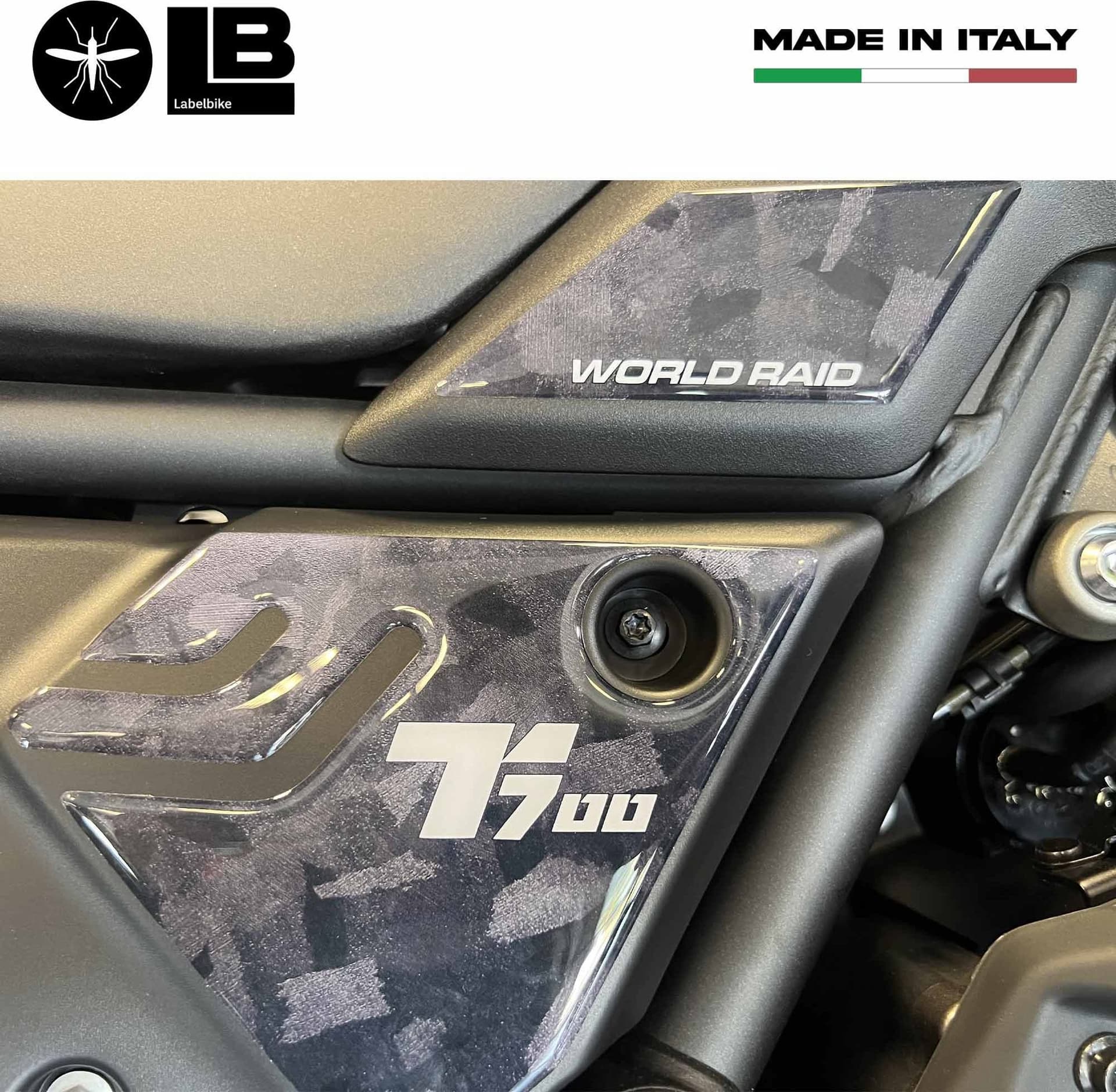 Adesivi Protezioni Laterali moto compatibili con Yamaha Tenere 700 World Raid in Decalcomanie adesivi e magneti LabelBike - Bibbiano, commercioVirtuoso.it