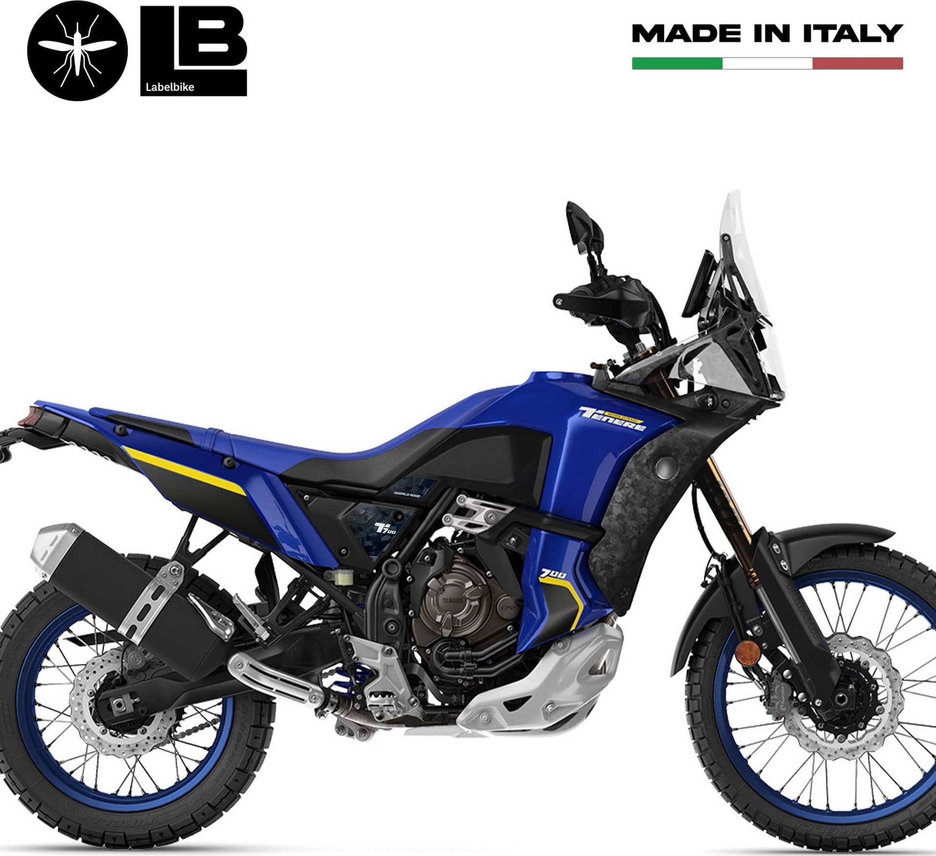 Adesivi Protezioni Laterali moto compatibili con Yamaha Tenere 700 World Raid in Decalcomanie adesivi e magneti LabelBike - Bibbiano, commercioVirtuoso.it