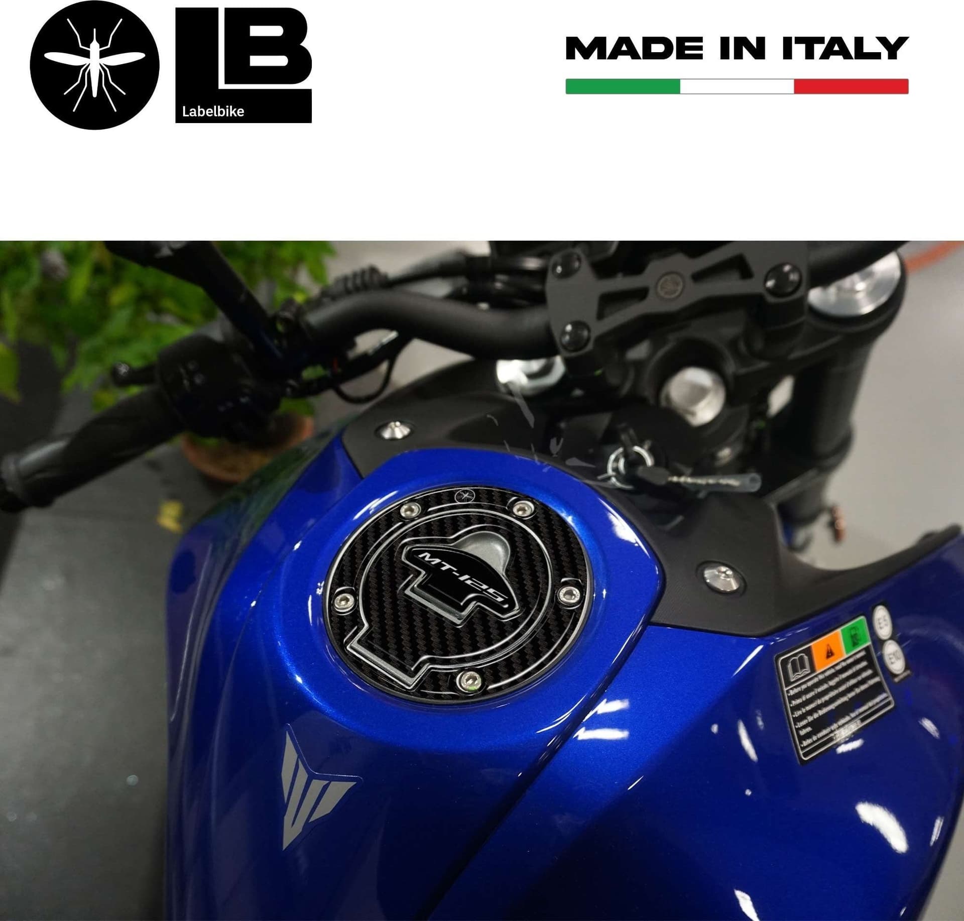 Adesivo 3D Protezione tappo serbatoio compatibile con Yamaha Mt-125 2020-2023 in Decalcomanie adesivi e magneti LabelBike - Bibbiano, commercioVirtuoso.it