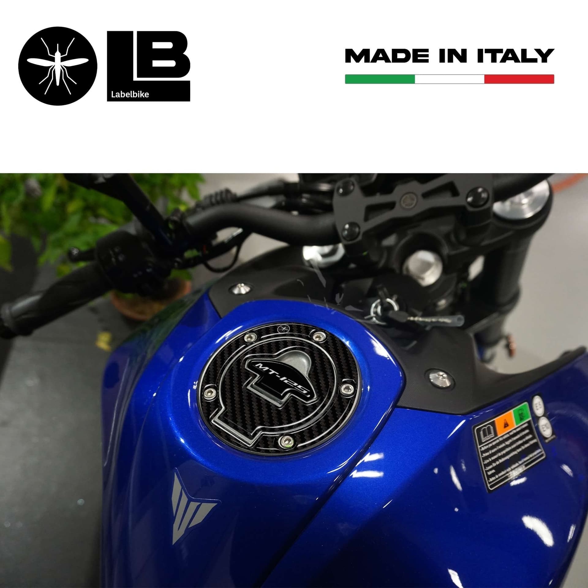 Adesivo 3D Protezione tappo serbatoio compatibile con Yamaha Mt-125 2020-2023 in Decalcomanie adesivi e magneti LabelBike - Bibbiano, commercioVirtuoso.it
