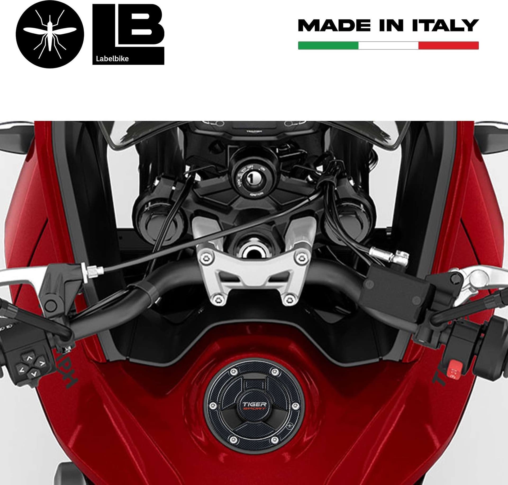 Adesivo 3D Protezione tappo serbatoio compatibile Triumph Tiger 660 1050 Sport in Paraserbatoio LabelBike - Bibbiano, commercioVirtuoso.it