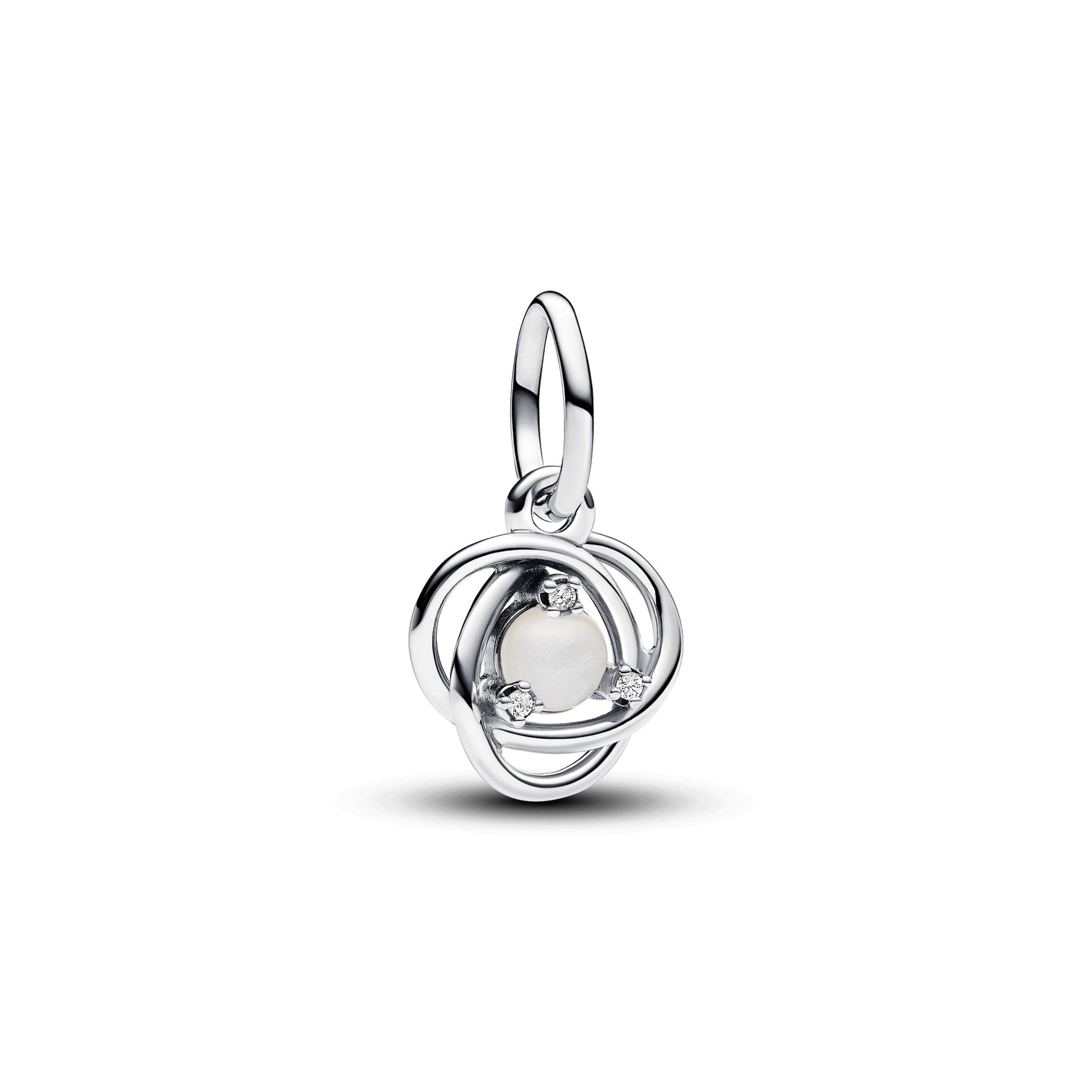 Pandora - charm Pendente Cerchio Eterno Bianco Madreperla Artificiale Giugno