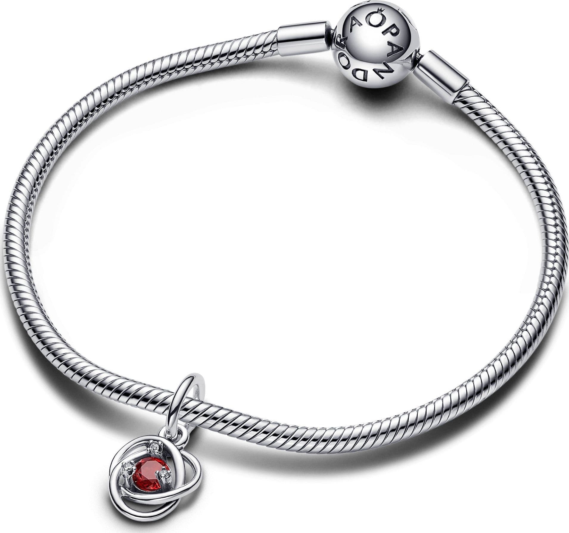 Pandora - Pendente Cerchio Eterno Rosso Scuro Gennaio in Bead Charm Alba Gioielli - Casoria, commercioVirtuoso.it