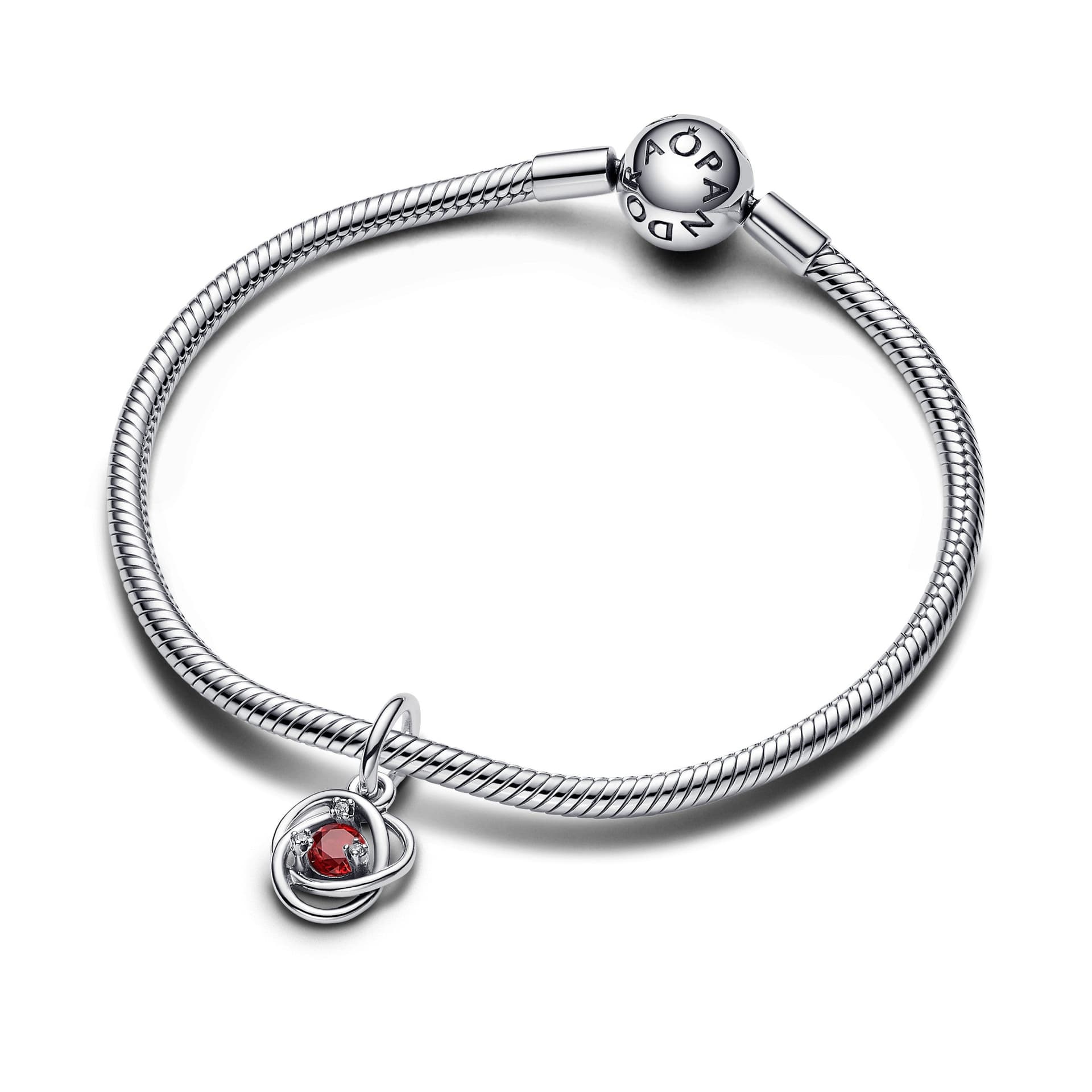Pandora - Pendente Cerchio Eterno Rosso Scuro Gennaio in Bead Charm Alba Gioielli - Casoria, commercioVirtuoso.it