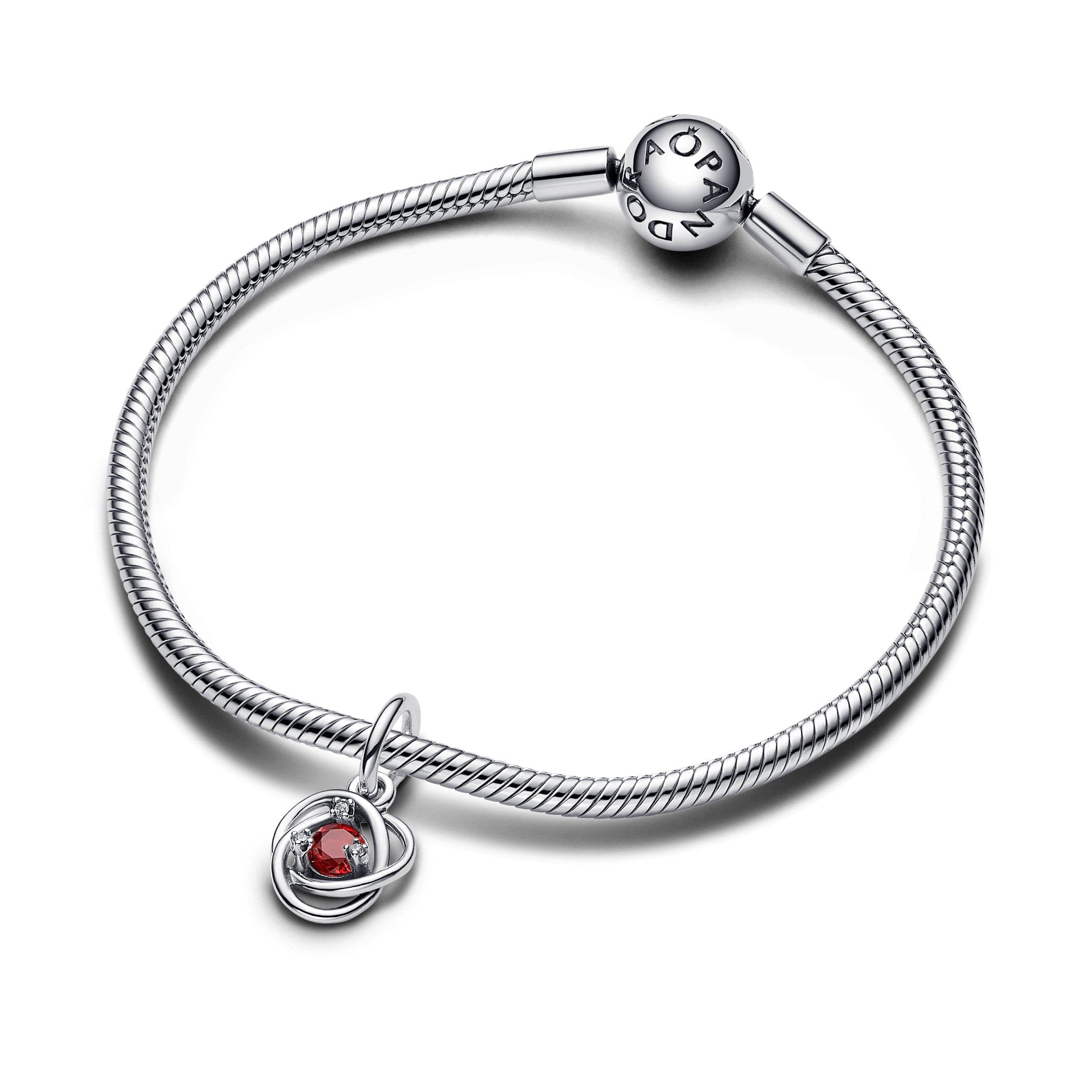 Pandora - Pendente Cerchio Eterno Rosso Scuro Gennaio in Bead Charm Alba Gioielli - Casoria, commercioVirtuoso.it