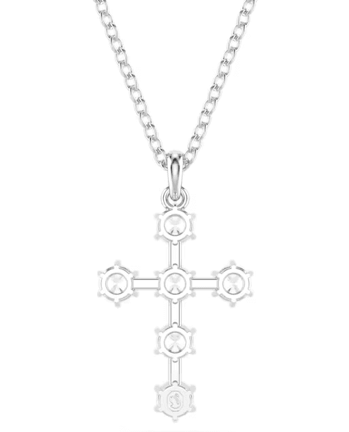 Swarovski  - Collana con Pendente Insigne Taglio tondo, Croce, Bianco, Placcato rodio in Collane Alba Gioielli - Casoria, commercioVirtuoso.it