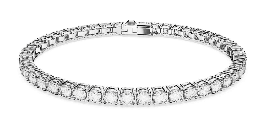 Swarovski - Bracciale Matrix Tennis Taglio tondo, Bianco, Placcato rodio in Bracciali Alba Gioielli - Casoria, commercioVirtuoso.it